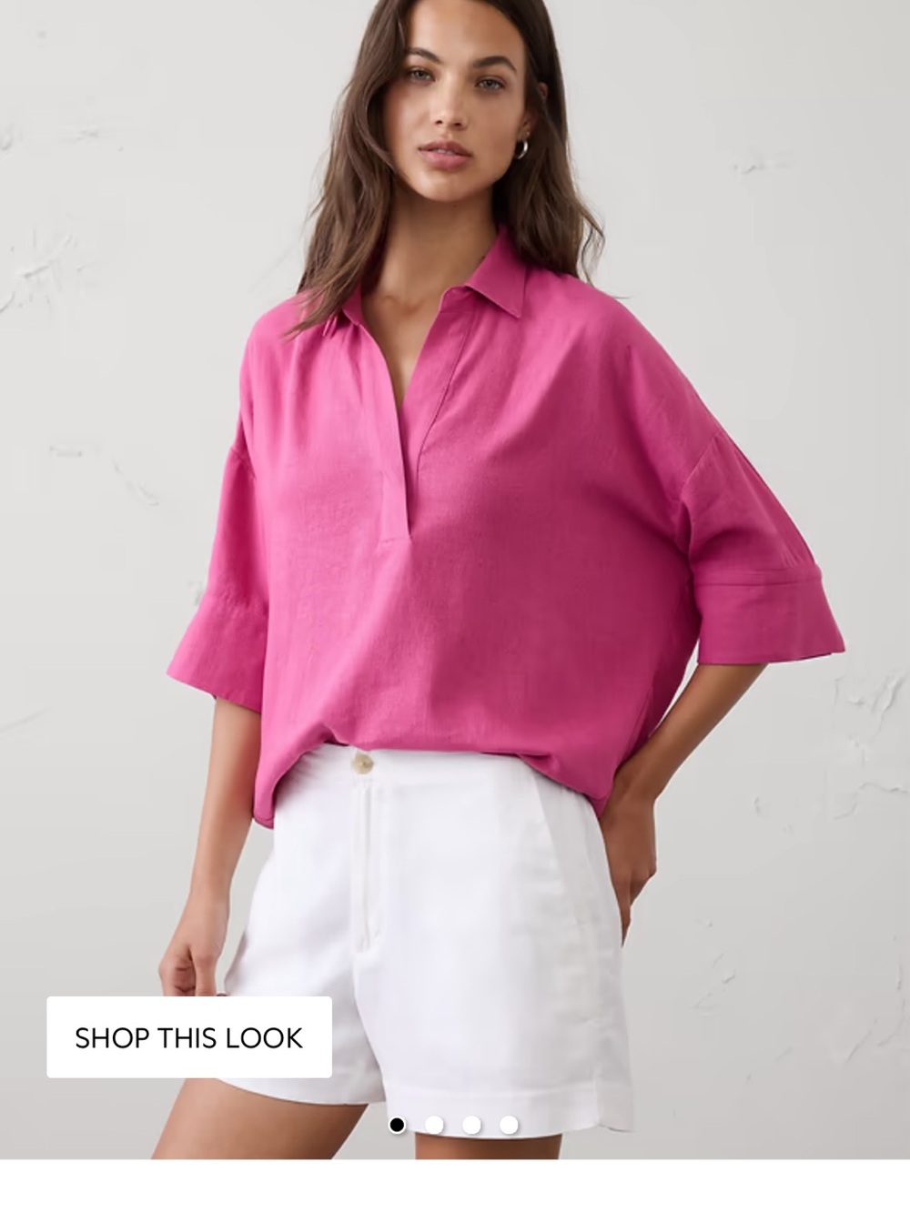 Banana Republic Fuchsia Relaxed Collared Tunic